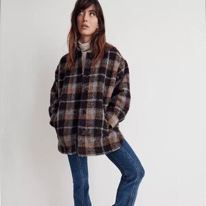 Madewell belrose shirt-jacket in cassel plaid women’s small NEW